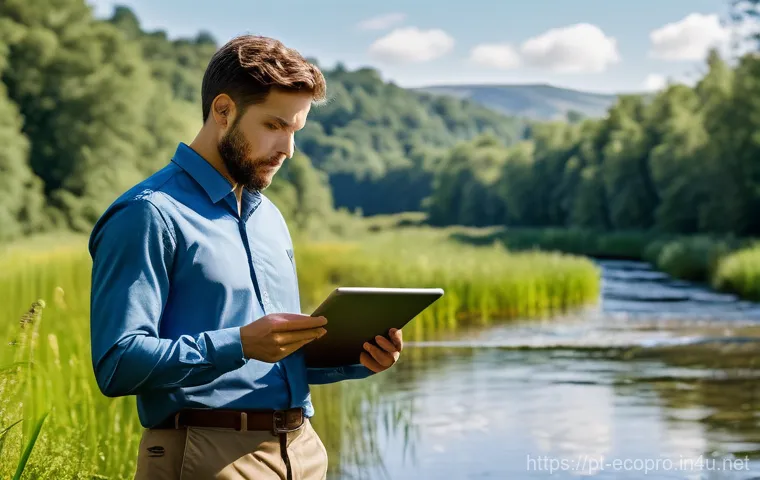 환경보전기술자 실기 시험 준비 체크리스트 - A focused young woman, around 20-25 years old, with diverse ethnicity, sits at a clean, well-lit stu...