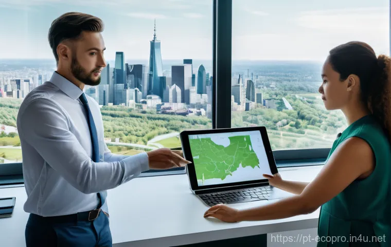 환경보전기술자 실기 시험 준비 체크리스트 - A male environmental technician, in his late 20s, with a professional yet practical appearance (wear...