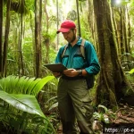 Home 18 환경보전기술자 자격 취득 방법 - A professional environmental conservation specialist wearing field-appropriate clothing and sturdy b...